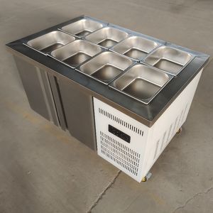 フルーツヨーグルトディスプレイケース,商業用サラダテーブル,ピザ調味料ステーション,冷蔵調味料テーブル & 溝付きお皿冷蔵庫 - Product Image 3