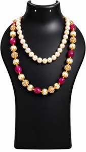Ensemble de colliers géométriques en or plaqué 18 carats avec perles et opales colorées superposées pour femmes, bijoux de fête - Product Image 2