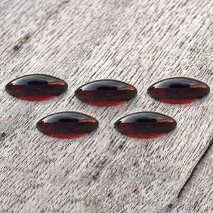 Lot en gros de cabochons de grenat rouge naturel 3x6mm, taille marquise, dos plat, calibrés, pierres précieuses en vrac pour la fabrication de bijoux - Product Image 3