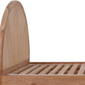 Lit rond de taille king-size au design contemporain en rotin avec structure en bois de teck pour la décoration de la maison - Product Image 6