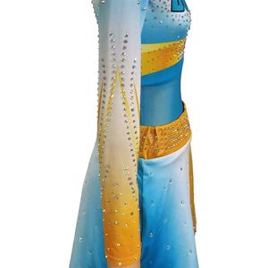 Nouvelle conception 2025 avec une bonne qualité, uniformes de cheerleading à manches longues bleus et dorés pour filles et adultes - Product Image 2