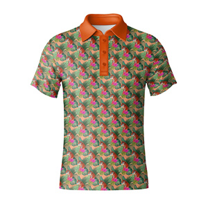 Proveedor Mayorista de Camisetas de Golf de Secado Rápido para Hombre, Corte Regular, Calidad Premium, Estampado Floral por Sublimación, Polos de Golf - Product Image 3