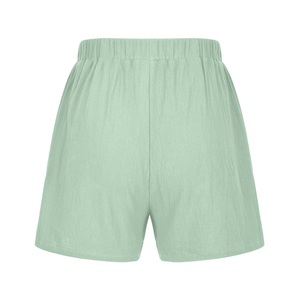 Shorts de sport d'été personnalisés pour femmes, taille haute élastique, coupe ajustée, 100% coton toile, pour la gym, l'entraînement et la course à pied - Product Image 6
