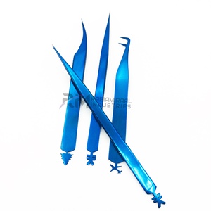 Pinzas para Pestañas de Acero Inoxidable RMI con Punta de Fibra, Color Azul Plasma, Pinzas para Volumen de Pestañas, Marca Privada, Agarre Fuerte y Duradero - Product Image 2