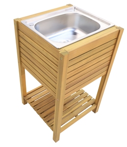 โต๊ะทำงานกระถางไม้พร้อมอ่างสแตนเลส | สถานีสวนกลางแจ้งที่ทนทาน | ผู้จำหน่ายจากเวียดนาม - Product Image 2