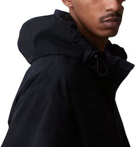 Veste de survêtement softshell de randonnée en plein air avec logo personnalisé pour hommes col montant fermeture éclair coupe-vent imperméable capuche unie décontractée - Product Image 3