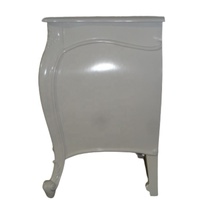 Table de chevet antique de style français, table de lampe en bois peint en blanc pour l'ameublement de la chambre à coucher classique et des meubles de maison