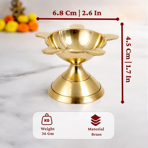 Spillbox Traditional Brass Diya for Puja Aarti Deepak Deepam <b>Oil</b> <b>Lamp</b> for Home Temple Religious Decor Diwali Festival Decoration - Product Image 6