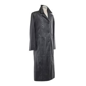 Abrigo Largo de Cuero – Estilo Invernal con Cuello Alto y Detalles Grabados OEM ODM Venta al por Mayor - Product Image 5