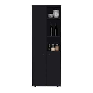 Armadi da cucina multistoria Riner 67 \ "H con ripiani a 5 livelli e 2 porte nere - Product Image 4