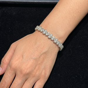 <b>14K</b> White <b>Gold</b> Tennis <b>Bracelet</b> for Women Elegant Luxury Diamond IGI Certified Fashion Jewelry Stylish Party Wear - Product Image 3