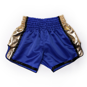 Shorts de Muay Thai pour hommes, logo frontal, légers, respirants, confortables, fitness, vente en gros - Product Image 3