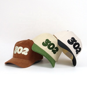 Embroidered Corduroy Baseball Cap Unisex Adjustable 6-Panel Hat Casual Spring Summer Style <b>Adult</b> 58-60CM - Product Image 4