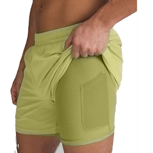 Pantalones Cortos Deportivos Morados de Cintura Alta para Hombre con Bolsillos, de Secado Rápido, Cintura Elástica, Tejido de Punto, Spandex y Poliéster - Product Image 4