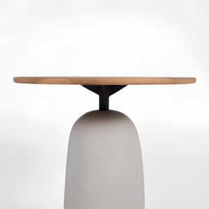 <b>Solid</b> teak <b>wood</b> dining <b>table</b> featuring a smooth finish and modern design suitable for cafes or home living areas. - Product Image 1