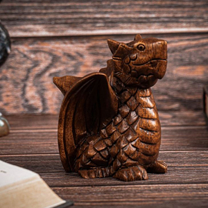 Custom Engraved <b>Dragon</b> Statue Wooden <b>Art</b> Handcrafted Wooden <b>Dragon</b> Ornament for Home Natural Hardwood <b>Dragon</b> Sculpture Gift - Product Image 1