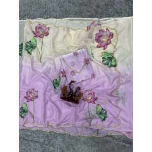 Floral Print Beautiful Party Wear <b>Saree</b> for Your Next Celebration - Product Image 1