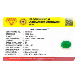 Oval Cut 7.75 Carat Loose Emerald Gemstone for Fine Jewelry - Product Image 4