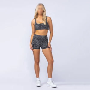 Shorts de Yoga para Mujer, Cintura Cero, con Logotipo Personalizado en Contraste Negro y Gris, Proveedor Principal, Más Vendidos, Precio Razonable - Product Image 1