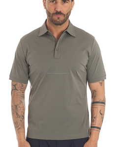 Customized Men's Solid Knitted 100% Cotton for <b>Shirt</b> with <b>Button</b> Down Style <b>Half</b> Sleeve Pricing - Product Image 1