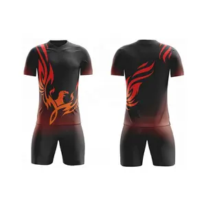 Ensembles d'uniformes de football violets personnalisés maillots respirants à séchage rapide pour l'entraînement de match de football de ballon d'hiver vierge avec impression de logo - Product Image 1