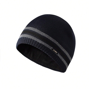 Wholesale Common Winter Knit <b>Beanie</b> Hat Letter 100% Wool Customizable Logo Thickened <b>Fleece</b>-Lined Warm Cozy Travel Adjustable DW - Product Image 2