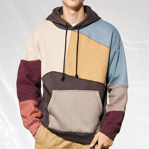 100% Cotton <b>Thick</b> <b>Fleece</b> Custom Logo Printed Oversized Hooded Hoodies for Men Heavy Weight High Street color blocked hoodies - Product Image 5