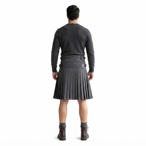 Kilt utilitaire noir unisexe, style gothique, avec panneaux cargo, multi-poches, boucle réglable, vêtements de travail, streetwear, designs personnalisés - Product Image 4