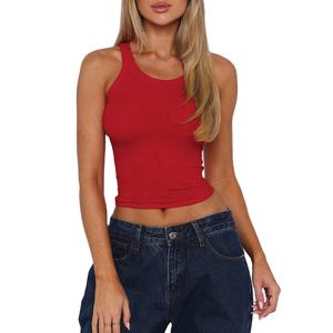 Débardeur côtelé uni ajusté pour femme, idéal pour l'été, à porter en superposition - Product Image 5