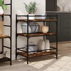 Carrito de Cocina de Roble Ahumado de 25.6''x15.7''x34.1'', Islas y Carritos de Cocina de Madera Sintética - Product Image 4