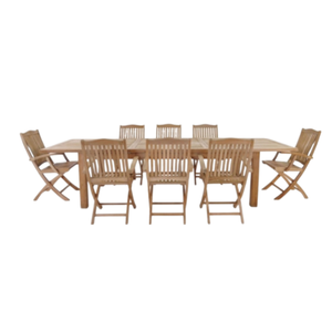 A set of <b>table</b> and chairs for indoor or outdoor <b>dining</b> rooms made of high quality, durable teak wood with a smooth finish - Product Image 5