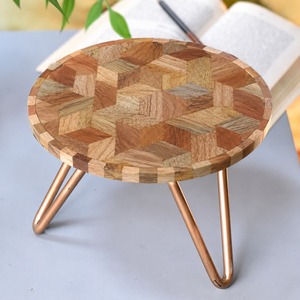Antique Wooden And Iron <b>Cake</b> <b>Stand</b> Decorative Serving Platform For Dessert Styling And Party Decoration - Product Image 5