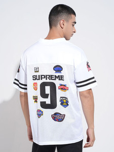 V Neck <b>Mesh</b> Football Jersey Men's Short Sleeve tshirts Breathable Sportswear Custom Sublimation Oversized T Shirts Men - Product Image 3