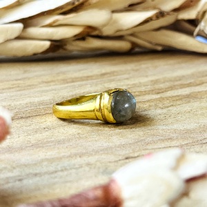 New Arrival Labradorite Gold <b>Ring</b> Boho Brass Bands <b>For</b> <b>Women</b> 18k Plated Minimalist <b>Signet</b> Retro Jewelry <b>for</b> Wholesale/OEM/ODM - Product Image 3