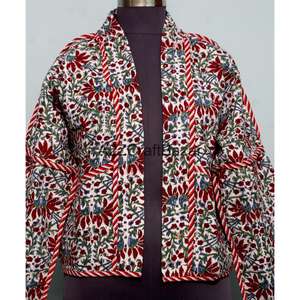 Vintage Indian 100% Pure Cotton <b>Jacket</b> Kantha Handmade Comfortable And Breathable <b>Jackets</b> For <b>Womens</b> And Girls - Product Image 3