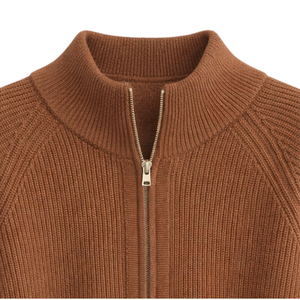 Chaqueta de punto con cremallera para mujer, con textura, cierre frontal con cremallera, manga larga, informal, con bolsillos, para uso diario - Product Image 6