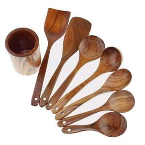 Eco Friendly Wooden Cooking Spoon Set With Spatula Turner Ladle And Serving Spoon For Kitchen Utensils - Product Image 4