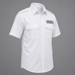 Camisa de Uniforme de Guardia de Seguridad Blanca, Manga Corta, con Botones, Doble Bolsillo, Ropa de Trabajo, Marca Personalizada, Estilo Polo para Hombre de Alta Calidad - Product Image 3