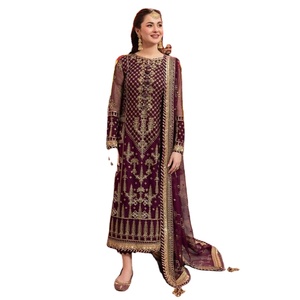 Costume Ethnique en Soie Vente à Chaud Robe Droite de Designer Salwar Kameez du Pakistan et d'Inde par WS INTERNATIONAL - Product Image 1