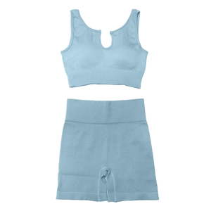 Ensemble de yoga deux pièces pour femme : Débardeur de sport sans manches à maintien élevé et dos nageur, et pantalon de yoga évasé respirant à taille élastique avec logo frontal - Product Image 5