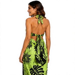 OEM ODM breathable cotton Sarong Women <b>Beach</b> <b>Wrap</b> sunset floral Lightweight Cover Up Skirt Tropical Island Resort Fashion New - Product Image 4