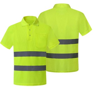Clush Industries Dark Night Reflective Safety Yellow <b>Hi</b> <b>Vis</b> Breathable Mesh Unisex <b>T</b>-<b>Shirt</b> with Reflective Strips - Product Image 2