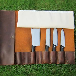 Sac de Chef Professionnel en Cuir Véritable Fait Main OEM, Anti-Odeur, Grande Capacité, Confortable, avec Rangement pour Couteaux et Poches Organisateur de Cuisine - Product Image 1