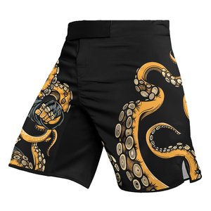 Men's Black MMA <b>Shorts</b> Print Quick Dry Mixed Martial Arts Fight Wear Regular Fit Practice <b>Grappling</b> <b>Shorts</b> - Product Image 2