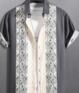 Casual Stripe Print <b>Men</b> Hawaiian <b>Shirts</b> | Modern Digital Printed Button-Down | Eco-Friendly <b>for</b> Breathable Summer <b>Beach</b> Resort - Product Image 4