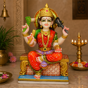 Marble Ganga Mata Murti -12 Inch | Beautiful Seated Ganga Devi Statue for Home Temple by MALIYAS Jaipur - Product Image 1