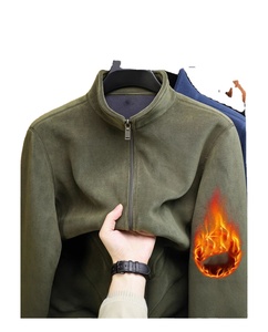 Oem Customized logo Design Men's Autumn and Winter Outdoor Sports Thickened <b>Velvet</b> Loose Stand Collar Fleece Jacket <b>Tops</b> Jacket - Product Image 1