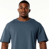 T-shirt d'été à séchage rapide pour homme, 100 % coton tricoté, motif uni, anti-plis, logo brodé, écologique, coupe ajustée, vente en gros