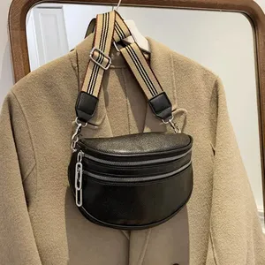 Bolsa de Hombro de Cuero con Doble Cierre y Correa Ancha para el Hombro, Estilo Simple y Elegante, Ideal para el Uso Diario - Product Image 2