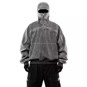 2025 2026 haute qualité Logo personnalisé hommes sweats à capuche surdimensionné lavage à l'acide Ninja à capuche coton lourd sweat à capuche - Product Image 6